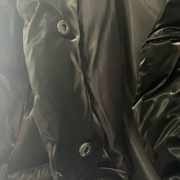 Massimo Dutti Crop Puffer Shiny Black Jacket Size M - Picture 6 of 10